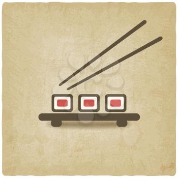 sushi roll old background - vector illustration. eps 10