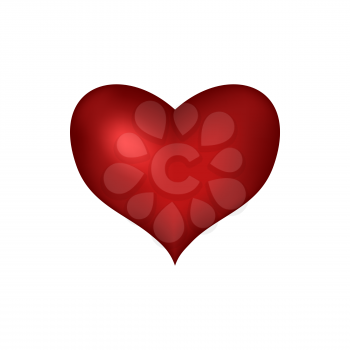 red heart on white background - vector illustration