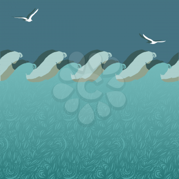marine underwater background - vector illustration. eps 10