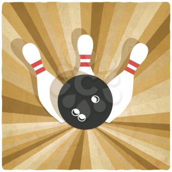 bowling old background - vector illustration. eps 10