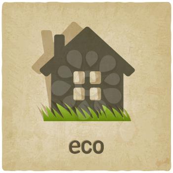 eco house old background - vector illustration. eps 10