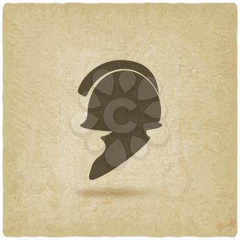 helmet icon old background - vector illustration. eps 10