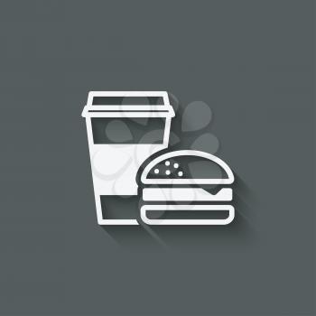 coffee and burger fast food - vector illustration. eps 10