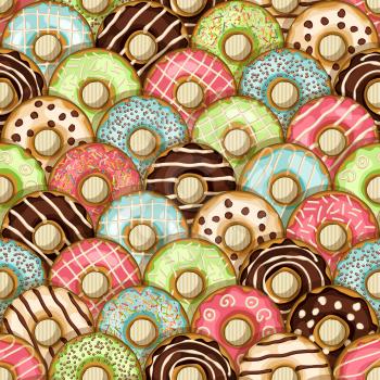 donuts seamless pattern - vector illustration. eps 10