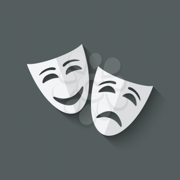 comedy and tragedy theatrical masks - vector illustration. eps 10