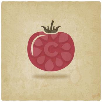 tomato symbol old background - vector illustration. eps 10
