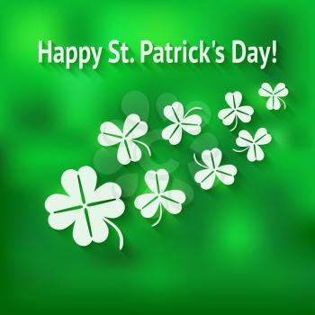 St. Patricks Day card with clover - vector illustration. eps 10