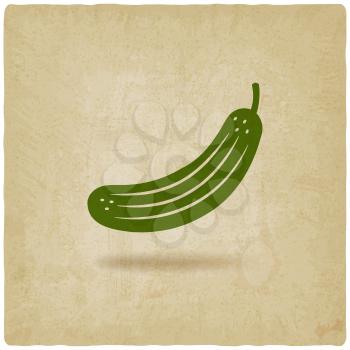 cucumber symbol old background - vector illustration. eps 10