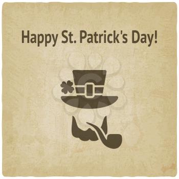 St. Patricks Day card with leprechaun - vector illustration. eps 10