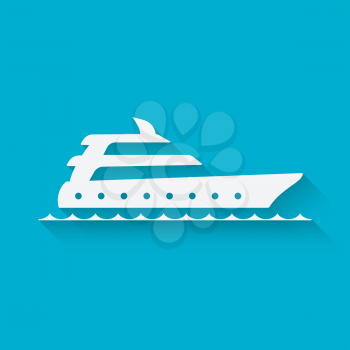 marine background with yacht - vector illustration. eps 10