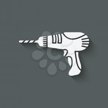 drill screwdriver symbol - vector illustration. eps 10