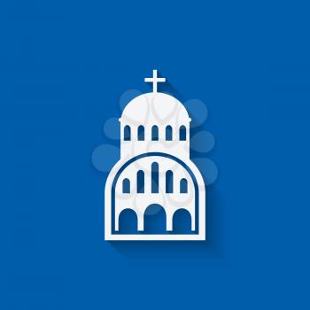 Greek Church symbol on blue background. vector illustration - eps 10