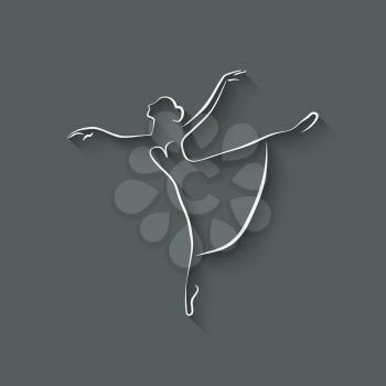 ballerina dancing studio symbol - vector illustration. eps 10