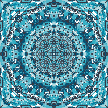 blue ornamental kaleidoscope pattern. vector illustration - eps 8