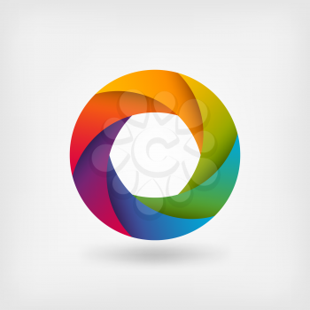 rainbow color circle logo template. vector illustration - eps 10