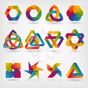 design elements. abstract symbol set in rainbow colors. vector illustration - eps 10