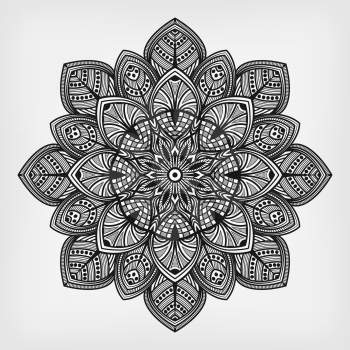 circular monochrome pattern. mandala ornament. vector illustration - eps 8
