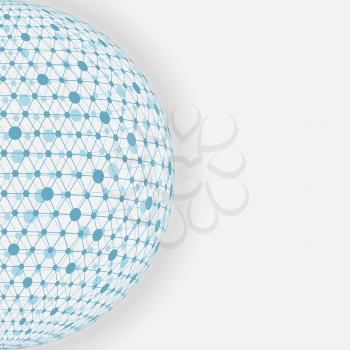 blue sphere networkwhite background. vector illustration - eps 10