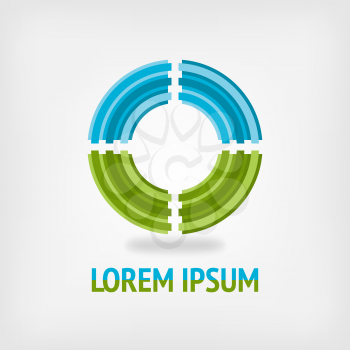 circle logo design template in blue and green colors. vector illustration - eps 10