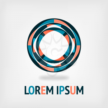 abstract circle logo design templatein orange and blue colors. vector illustration - eps 10