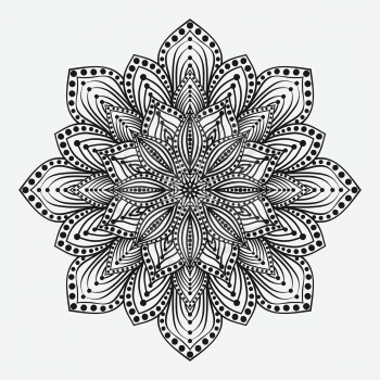 mandala. stylized floral circular monochrome pattern. vector illustration - eps 8