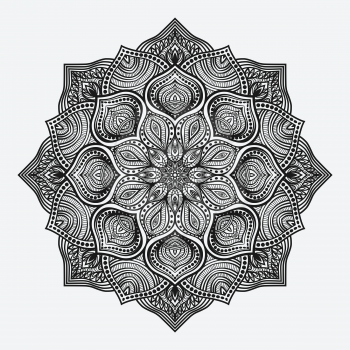 mandala. circular monochrome pattern. vector illustration - eps 8