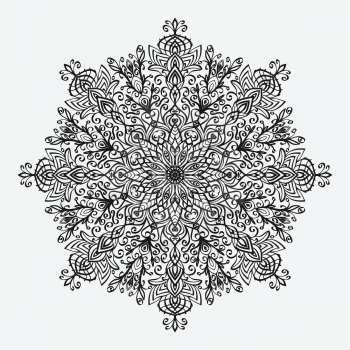 mandala. floral circular monochrome pattern. vector illustration - eps 8