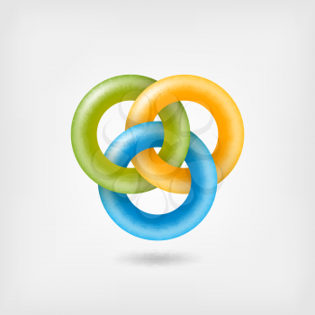 three jelly interlocking rings. vector illustration - eps 10