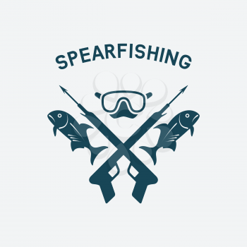 spearfishing club concept design. underwater hunting. vector illustration - eps 8