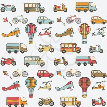 transport kids seamless pattern. vector illustration - eps 8