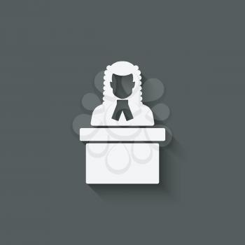 judge in wig symbol. vector illustration - eps 10