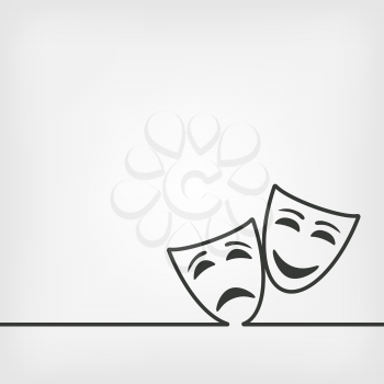 comedy and tragedy masks white background. vector illustration - eps 8