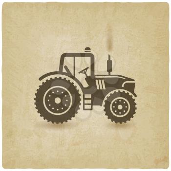 tractor silhouette old background. vector illustration - eps 10