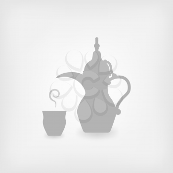 Arabic coffee white background. vector illustration - eps 10