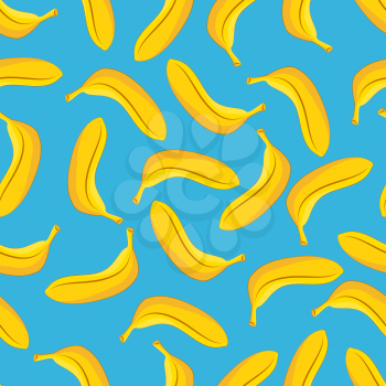 Banana seamless pattern blue background. vector illustration - eps 8