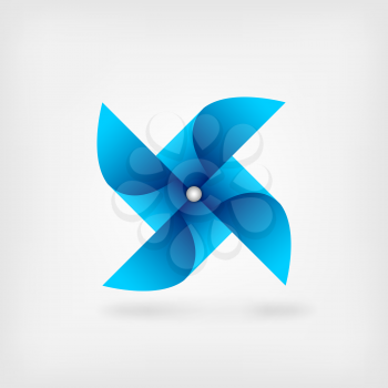 blue pinwheel symbol. vector illustration - eps 10