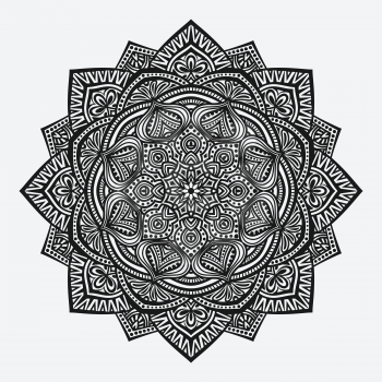 mandala ornament. circular monochrome pattern. vector illustration - eps 8