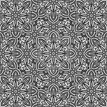seamless floral monochrome pattern - vector illustration. eps 8