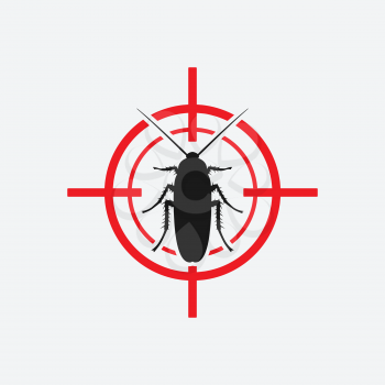 cockroach icon red target - vector illustration. eps 8