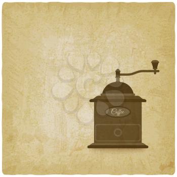 coffee grinder mill old background. vector illustration - eps 10
