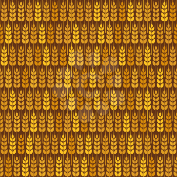 Golden wheat seamless pattern. vector illustration - eps 8