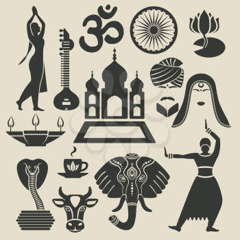 India Exotic icons set. vector illustration - eps 8
