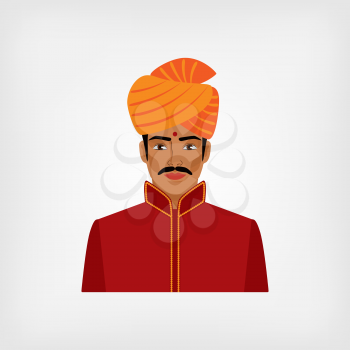 Indian man in traditional clothes. vector illustration - eps 8