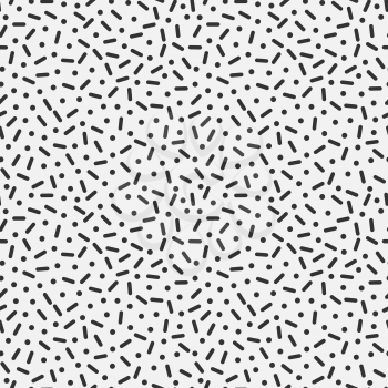 simple abstract monochrome seamless pattern with black lines and dots. vector illustration - eps 8