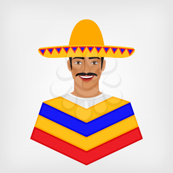 Mexican man in traditional clothes. vector illustration - eps 8
