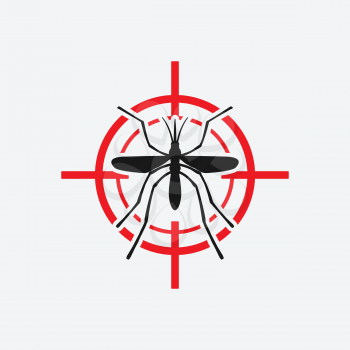 mosquito icon red target - vector illustration. eps 8