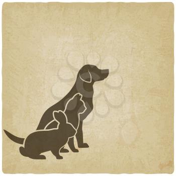 Pets silhouettes. dog, cat and rabbit. logo of pet store or veterinary clinic. vector illustration - eps 10