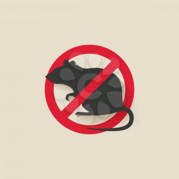 rat warning sign. vector illustration - eps 10