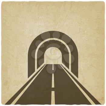road through tunnel old background - vector illustration. eps 10