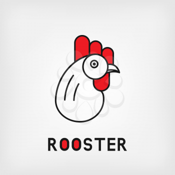 stylized head of rooster - vector illustration. eps 8
